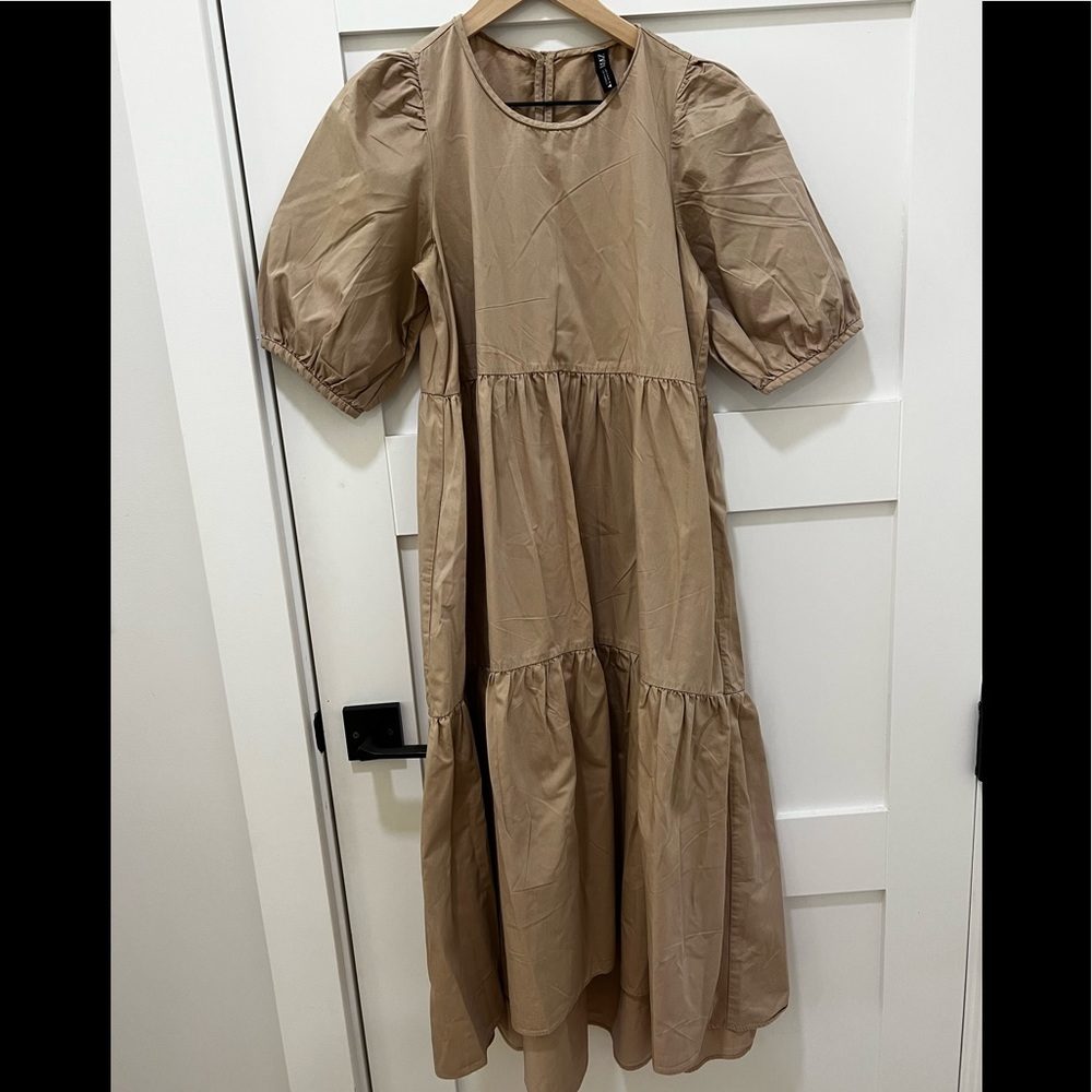 Zara Asymmetric Poplin Dress size M